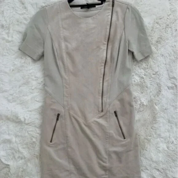 BCBG MAXAZRIA Heather Blocked Faux Suede Dress - Picture 6 of 6